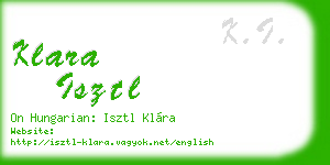 klara isztl business card